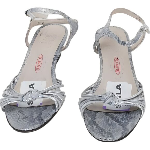 Amalfi Rangoni Firenze Silver Wedge Sandal Women\'s US 8.5 M